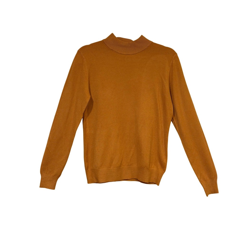 Vila Milani Womens Mock Neck Sweater Muster Gold Small Cozy Fall Winter